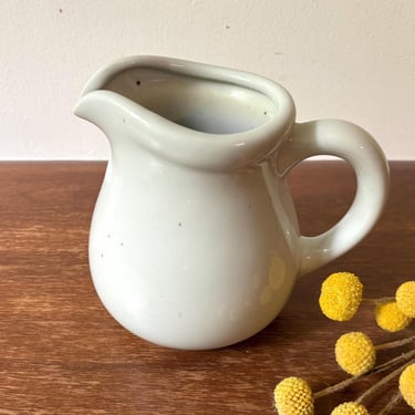 Vintage Trend Pacific Galaxy Milkstone White Speckled Stoneware Pouring Pitcher | MCM Flower Vase | Japan Isamu Kenmochi | Farmhouse Cottage 