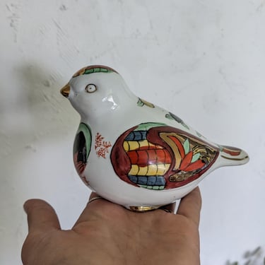 Vintage Chinese Hand Painted Ceramic Bird 