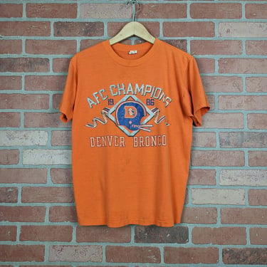 Vintage 1986 Champion NFL Denver Broncos AFC Champions ORIGINAL Sports Tee - Large 