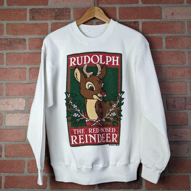 Vintage 90s Rudolph the Red Nosed Reindeer ORIGINAL Crewneck Sweatshirt - Medium 