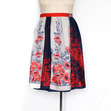 Wrap Skirt Size X-Large Upcycled Vintage Scarf Floral Print Skirt handmade One-of-a-Kind Boho Wrap Around Skirt Summer Skirt  Ellemichelle 