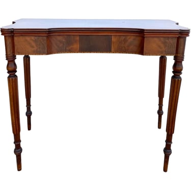 American New England Sheraton Mahogany Fold-Over Card Table