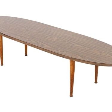 Mid-Century Modern Walnut Oval Coffee Table