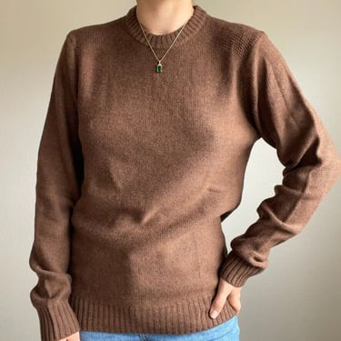 Icebreaker Mens Brown 100% Wool Fisherman Soft Long Sleeve Sweater Sz S 