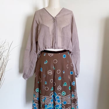 SALE Vintage 90's Anna Sui Chiffon Silk Skirt,  27