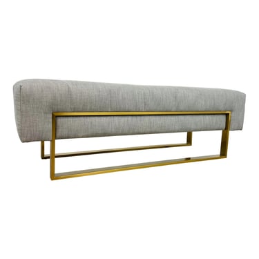 Caracole Couture Modern Gray and Gold “Approach the Bench” Bench
