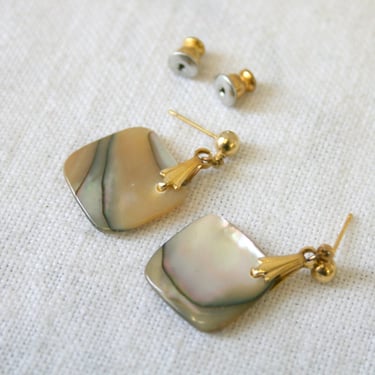 1960s Abalone Dangle Earrings 