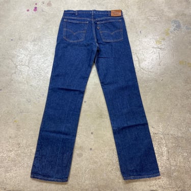 Vintage 1980s Levi's 41559 Leather Tab Relaxed Fit Made in USA Dark Wash Denim Jeans Size 36x35 
