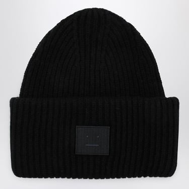 Acne Studios Black Wool Cap With Logo Women