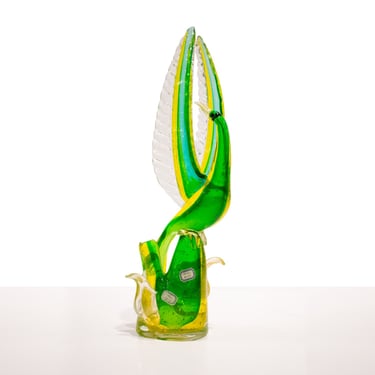 Anzolo Fuga Rare and Important Large Hand-Blown Glass Bird Sculpture Ca. 1957