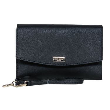 Kate Spade - Black Fold-Over Leather Crossbody Mini Bag