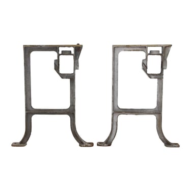Pair of Industrial Cast Iron Machine Table Legs
