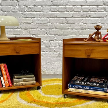 Pair of DANISH Mid Century MODERN Teak NIGHTSTANDS, c. 1960's 