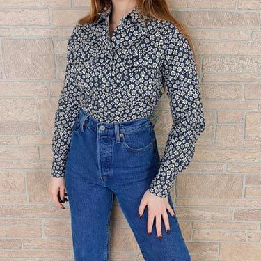 Westernwear Snap Front Rodeo Daisy Print Shirt 