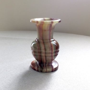 Small onyx marble vase Genuine stone bud vase Home office decor Onyx paperweight 