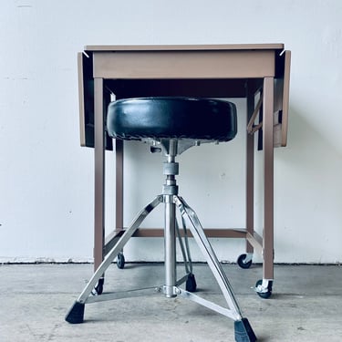 Vintage Inter Royal Corp Gray Metal Adjustable Swivel Work Stool Seat at  1stDibs