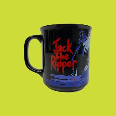 Vintage Jack the Ripper Mug Retro 1980s The London Dungeon + Black + Porcelain + Novelty + England Souvenir + Coffee Mug + Kitchen + Drink 