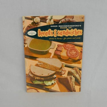 Good Housekeeping's Book of Breads and Sandwiches (1958) - Small Pamphlet Mid Century MCM Recipes Illustrations - Vintage Cook Book Cookbook 