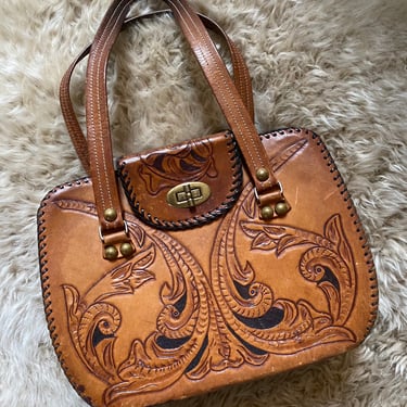 60s Tooled Leather Bag 