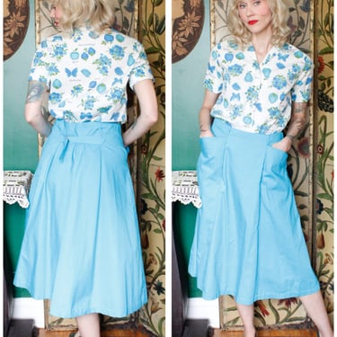 Late 1950s Skirt // Queen Casuals Aline Buckle Back Skirt // vintage 50s skirt 