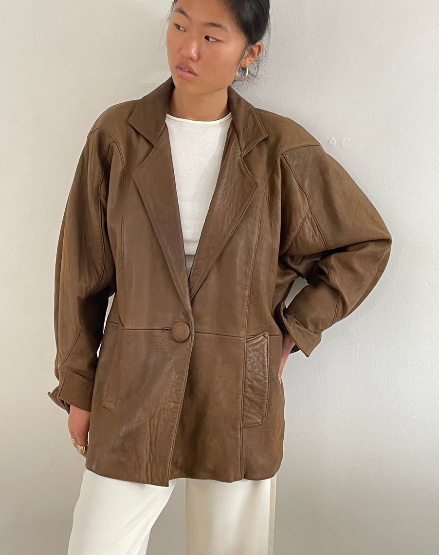 Dior leather jacket / vintage Christian Dior brown genuine butter soft ...