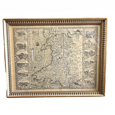 Antique North Wales Framed Map