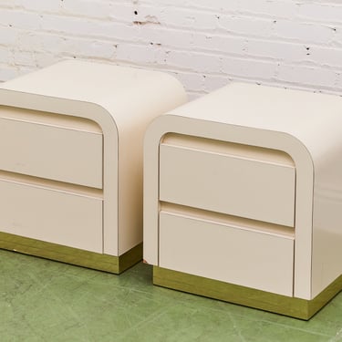 Postmodern 1980s Plynth Base Nightstands