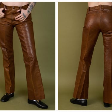 NORTH BEACH 70s Brown Suede Whipstitch Flare Pant — Garment