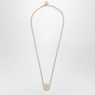 Miu Miu Metal Necklace With White Logo Women