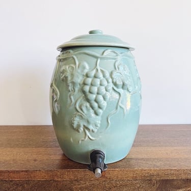 Vintage Ceramic Water Crock Canister / Dispenser 