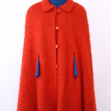 Tangerine Mod Mohair Cape S/M