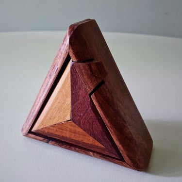 Don Shoemaker Manner Brazilian Box Cocobolo Parquetry wood inlay rosewood, walnut and teak wood Mexican Modernism Vintage Mid Century 