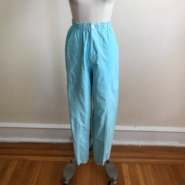 Aqua Cotton Cargo Pants - Late 1990s/Early 2000s 