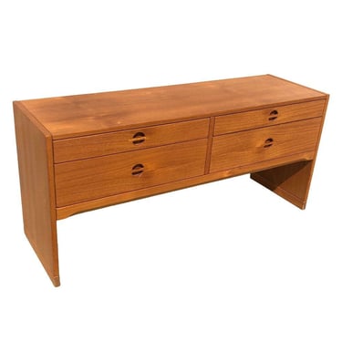 Danish Modern Teak Console Table w/ Four Drawers by Aksel Kjersgaard 