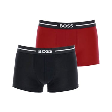 Boss Boxer Trunk Slim Fit Cotton 3 Pieces Black And Red Men