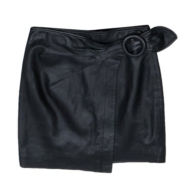 Joie - Black Leather Wrap Skirt Sz 4