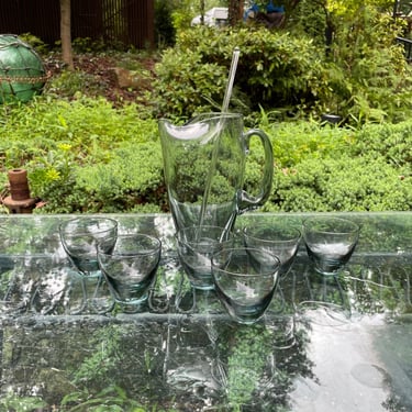 1960s Smoked Glass Drink Set Vintage Mid-Century Modern 