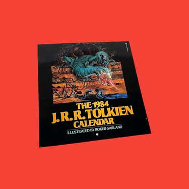 Vintage J.R.R. Tolkien 1984 Wall Calendar Retro Random House + Illustrations by Roger Garland + 12 Months + Hobbit + LOTR + Middle Earth 
