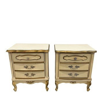 CUSTOMIZABLE: Pair of French Provincial Nightstands 