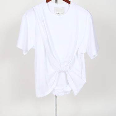 SS Draped Cotton Jersey TShirt - White