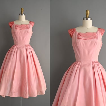 vintage 1950s Emma Domb Cupcake Pink Party Dress - Size Small 