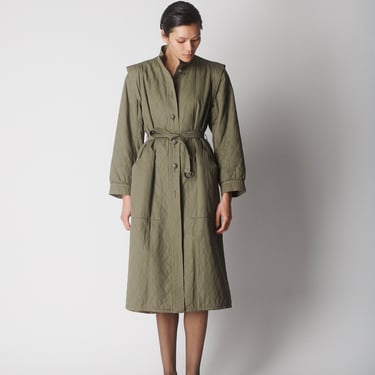 YSL Olive Quilted Coat