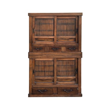 Vintage Japanese Style Sliding Doors Stack Tansu Accent Storage Cabinet ws4654E 