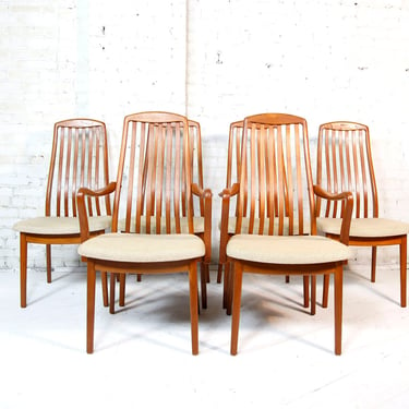Vintage MCM set of 6 teak dining chairs Koefoeds Hornslet by Niels Koefoed | Free delivery in NYC and Hudson Valley areas 
