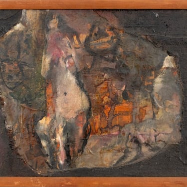Elfi Schuselka Abstract Figural Mix Media Collage