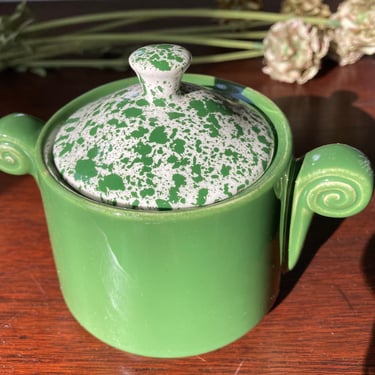 Paden City Pottery Green Confetti Sugar Bowl by RavenPearVintage