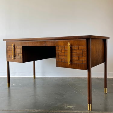 MCM Bert England for Johnson Furniture walnut desk 