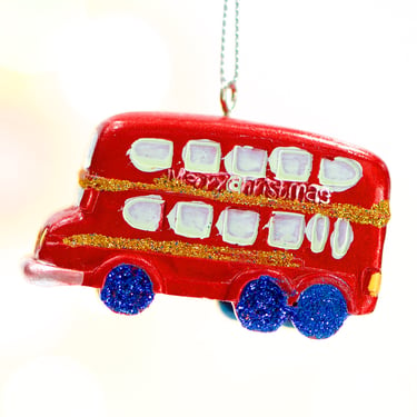VINTAGE: Marry Christmas Resin Bus Ornament - Holiday Ornaments - Gift Accent - Christmas - Holiday - SKU 30-407-00017221 