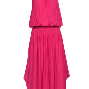 Ramy Brook - Pink Sleeveless Smocked Waist Midi Dress Sz S