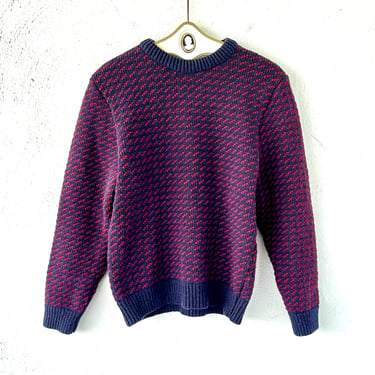 Vintage 90s LL Bean Nordic Wool Sweater Norway 1990s Mens Knit Top 